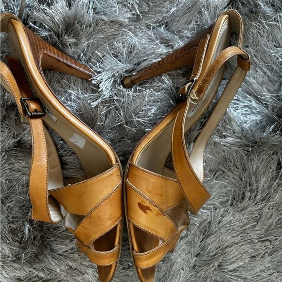 Manolo Blahnik Crisscross Sandals strappy dress shoe heels y2k open toe cage - Picture 6 of 7